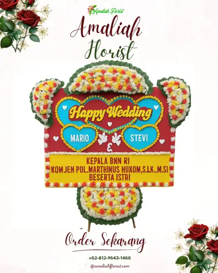 Papan Bunga Pernikahan Setapuk Besar